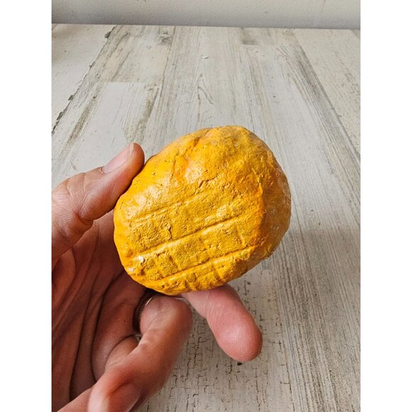 Vintage dept 56 glitter pumpkin jack-o'-lantern ornament Halloween shabby chic a - Picture 7 of 8